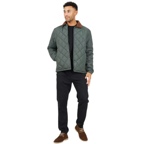 Mens Brave Soul Emmerson Padded Hooded Puffer Jacket with Elasticated Trims - Picture 3 of 8
