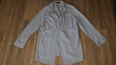 One Touch Damen long Bluse Hemd Shirt Gr. 46 grau stretch