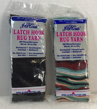 Vintage J P Coats Latch Hook Rug Yarn K-22 Mixed/12 Blk 100 Acrylic 320pcs 4ply