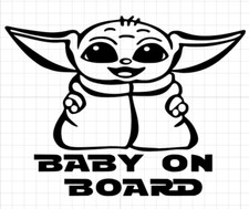 Baby On Board  YODA Funny Car Child Children Window Bumper Sticker Vinyl Decal