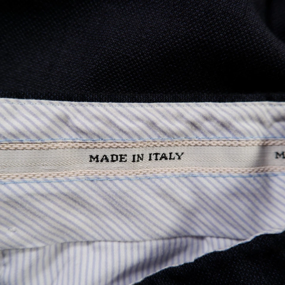 Calça social masculina plissada Kirkland Signature azul marinho Itália lã 34x29 - Imagem 4 de 4