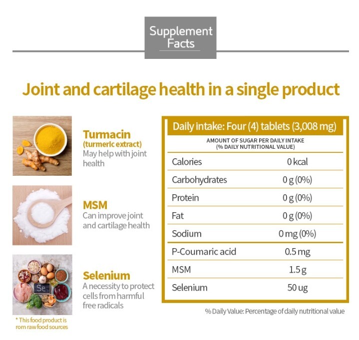 ATOMY Turmacin MSM Joint Health Support Tumeric Extract Cartilage 128 tablet NEW