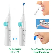 Portable/Travel Water Flosser Manual Oral Irrigator With Nasal Wash Tip 