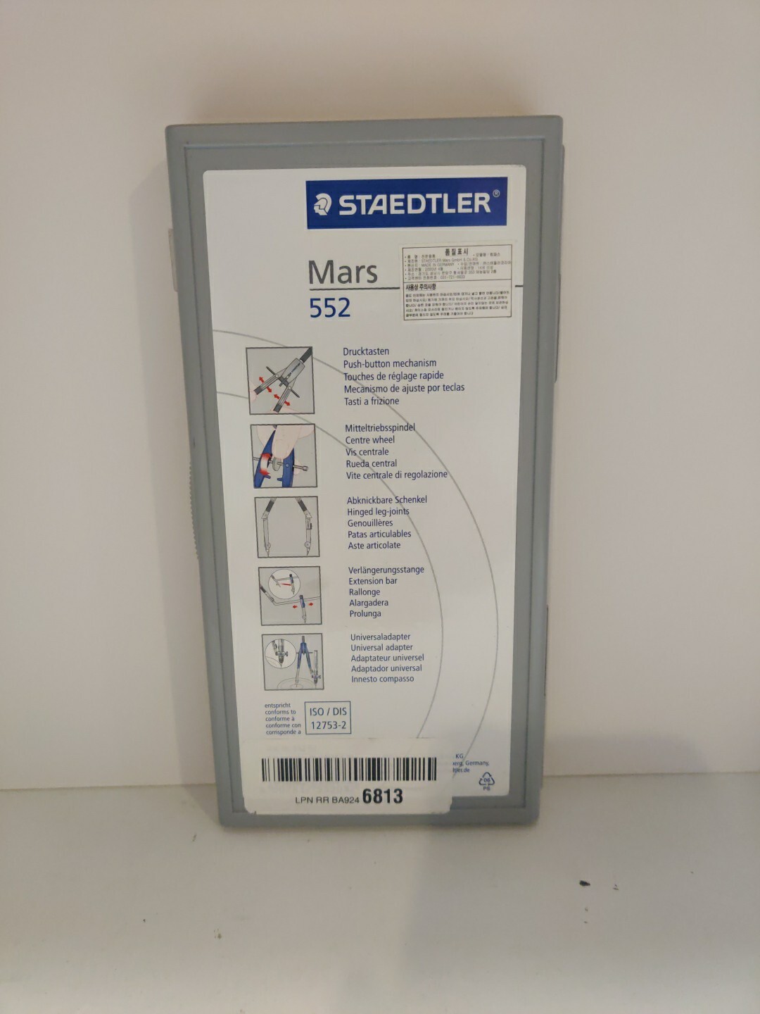 Staedtler Comfort 4 Pc Metal 6" Quick Setting Compass Set, Mars 552 