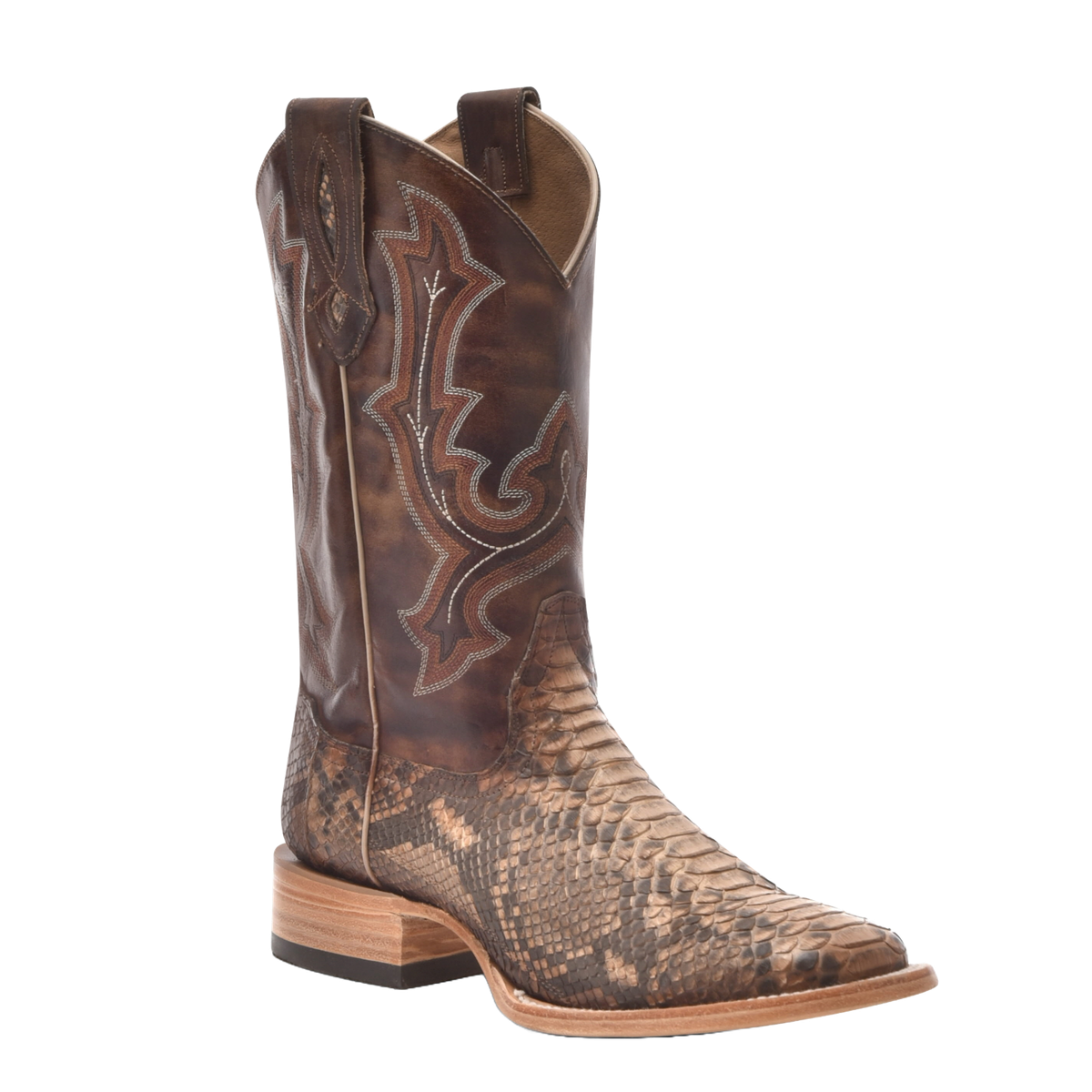 Corral Men's Taupe Python Wide Square Toe Western Boots B5000