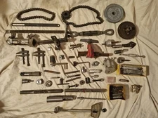 Machinist Tools Lot Gears Sprocket Chains Clamps Bits Pulley More