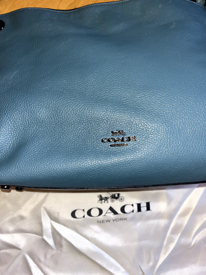 Coach Clarkson Hobo Bag Blue Leather Style 24947 - Authentic w