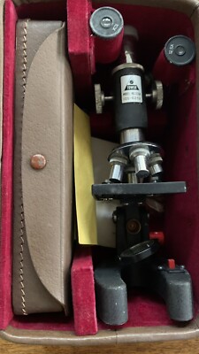 Vintage Sears Tower Model #6384 Microscope and Accessories +