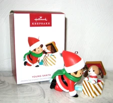 2024 Hallmark Young Santa with Puppy Christmas Ornament 3rd in Series