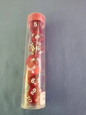 SIRUS DICE - CLEAR RED  7 Dice Set  D&D dungeons dragons MTG rpg 