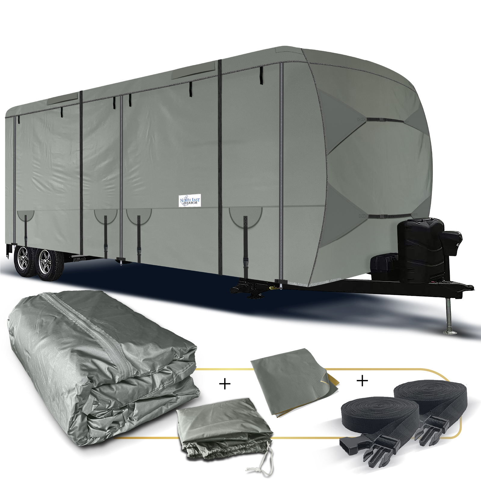 Waterproof Travel Trailer Cover 27 ft to 30 ft 600D Heavy Duty RV