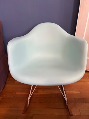 Eames Aqua Blue Molded Shell Rocking Chair by Herman Miller