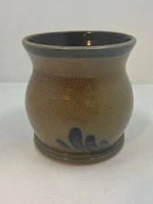 Rowe Pottery Works 2005 Crock Vase Hand Painted Stamped 5 1/4 in