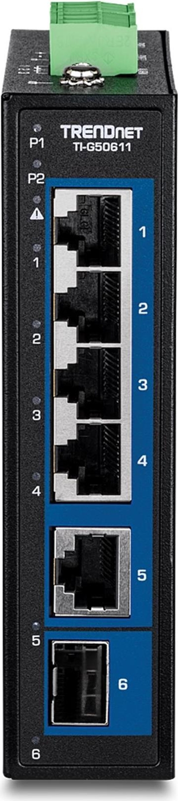 TRENDnet 6-Port Industr. 2.5G DIN-Rail Switch with 10G Ports (TI-G50611)
