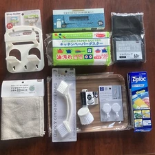 Japan 10pcs Wrap Holder Microfiber Plastic Bag Kitchen Paper Duster Brush Ziploc