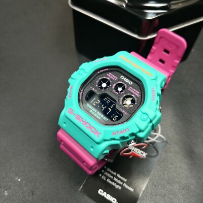 NEW GSHOCK DW-5900DN-3 Psychedelic Multi Colors Green/Pink Resin