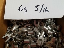 10 Spade Fork Terminal Connector Non-Insulated Uninsulated 6 AWG Gauge 5/16