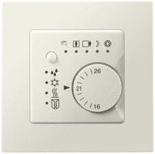Regolatore temperatura ambiente KNX, UP 237K11, DELTA i-system, bianco titanio con BCU e telaio