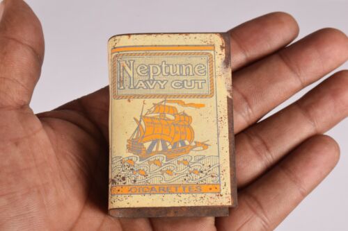 Ancienne boîte d'allumettes de sécurité vintage vintage Neptune coupe marine de marque - Photo 1 sur 4