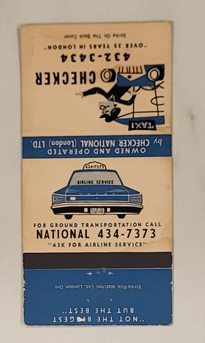 Matchcover Checker National Taxi London Ontario Canada - Picture 1 of 2
