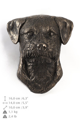 Border Terrier, Statuette hängen an einer Wand, Bronze, Art Dog, DE
