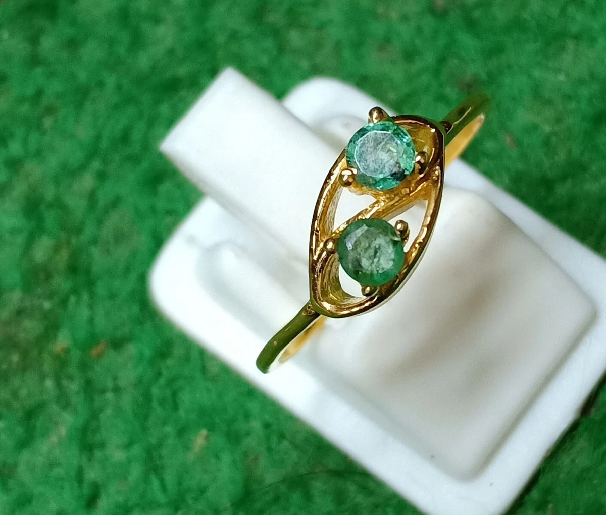Emerald shop statement ring