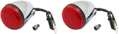 Custom Dynamics Chrome Red Lens Rear LED Turn Signal Kit for 14-19 Indian Chief