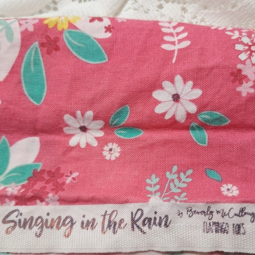 Singing in the Rain Fabric Floral Print Cotton Material 1.5 Yards - Picture 5 of 7