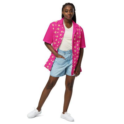 Stars Forever Pink Unisex button shirt