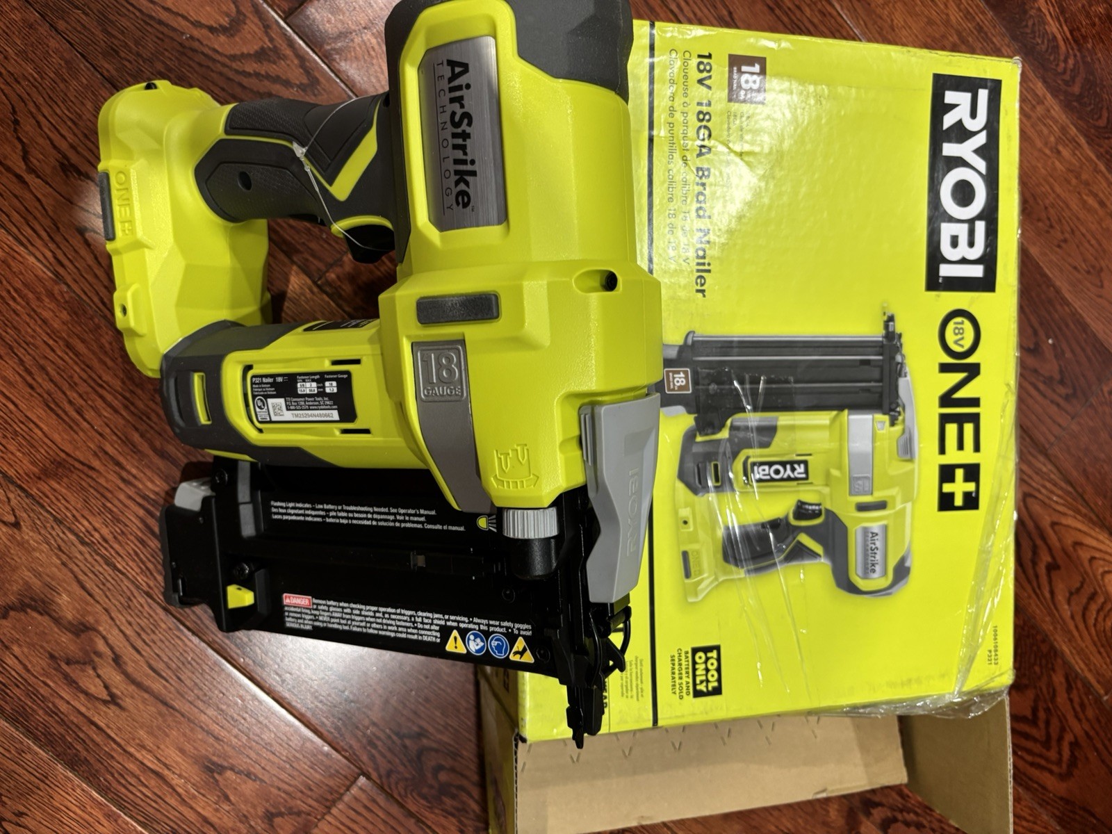 NEW Ryobi 18 Gauge One+ AirStrike Cordless Brad Nailer P321 Tool Only Brand New