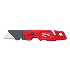 Milwaukee Fastback 6-3/4 in. Press and Flip Folding Utility Knife Red