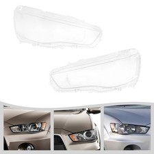 Pair Front Headlight Lens Headlamp Covers For Mitsubishi Outlander 2010-2013