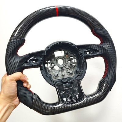 Real Carbon Fiber Sport Steering Wheel For Audi A6 A7 S6 S8 RS6 RS7 2012-2016