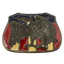 Vintage United States American Flag Shied Bald Eagle Bicentennial Belt Buckle