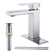 Brushed Nickel Bathroom Faucet, Single Hole Vanity Bath Faucet, Single Handle...