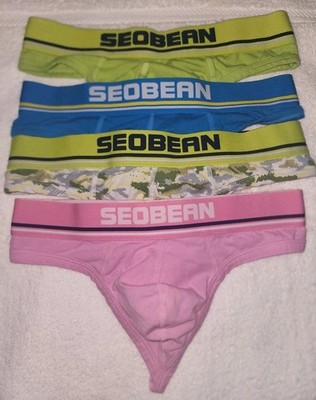 4Pack SEOBEAN THONGS COTTON SPANDEX  SMALL (Read Description)