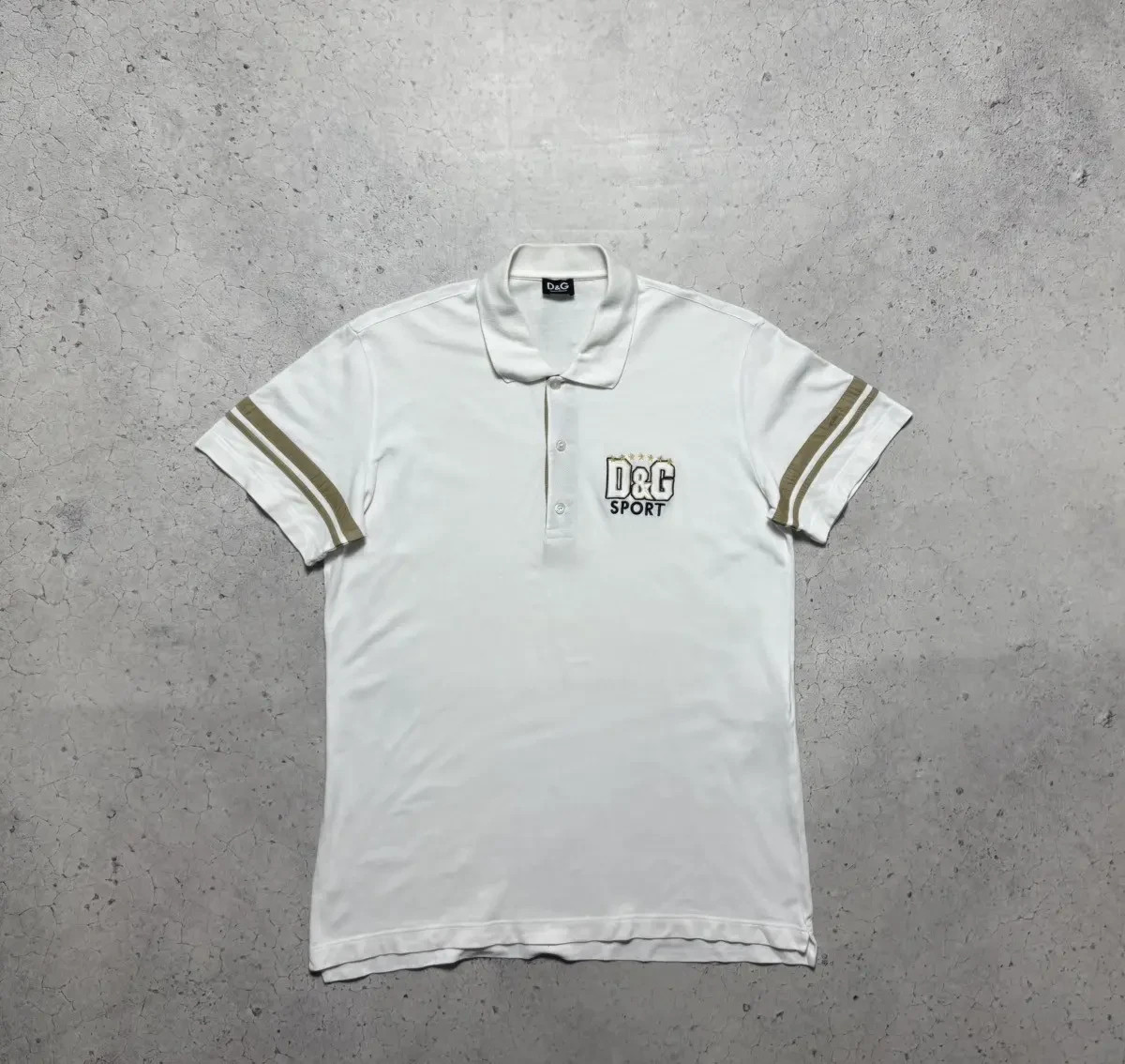 DG Dolce & Gabbana Sport Luxury White Polo Shirt Gold | eBay