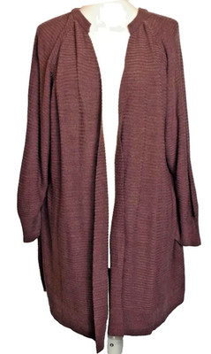 NEUE QUALITÄT YOURS   LANGE FLIEDER/LUMB RAND ZU RAND CARDIGAN   GRÖSSE 12 # C139