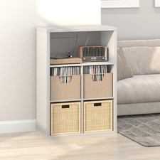 Cubicle Record Player Stand, 5-Cube Vinyl Record Storage, White