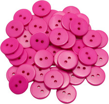50 PCS 5/8 Inch Buttons for Crafts, 2 Holes Resin Red Buttons, for Sewing Childr