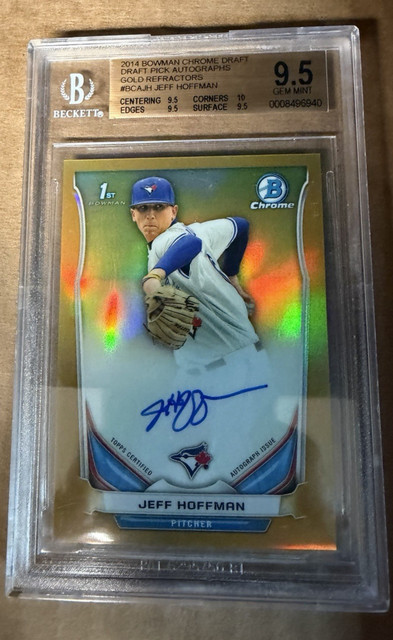 Jeff Hoffman 2014 Bowman Chrome Auto BCA-JH GOLD #44/50 Beckett BGS 9.5 GEM MINT
