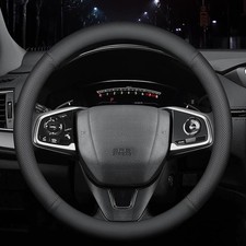 New Nappa Leather car Steering Wheel Cover, Anti-Slip, Safety, Soft, Breathab...