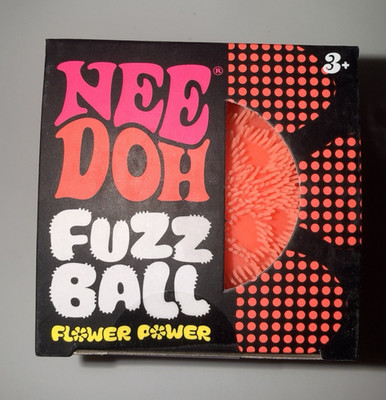 NeeDoh Fuzz Ball Flower Power Velvet Squeeze Toy Orange 3+ MPN 26062HY