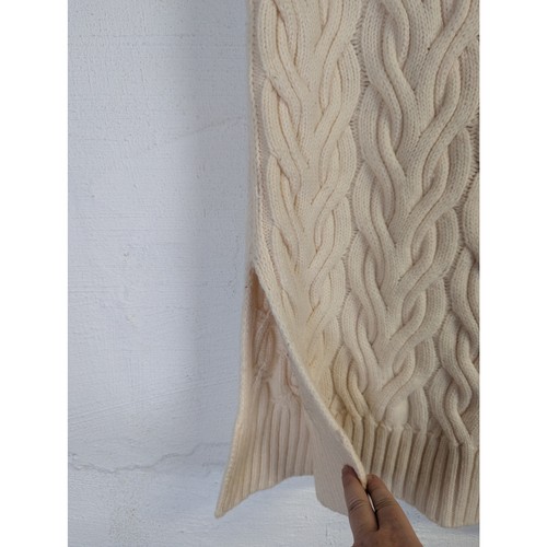 COS Wolle Zopfmuster Pullover Weste Damen XS Creme Rollkragen Fischer Landhaus - Bild 3 von 11