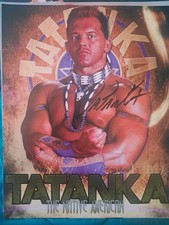 Tatanka Autographed 8x10 Photo WWE WWF Legend TNA 