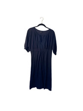 Banana republic women’s navy blue front tie 100% cotton dress M