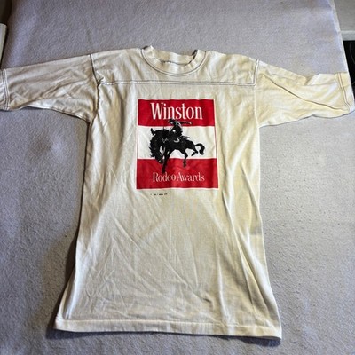 Vintage Winston Rodeo Awards Shirt Mens Small Sport-T Stedman White Graphic 70s
