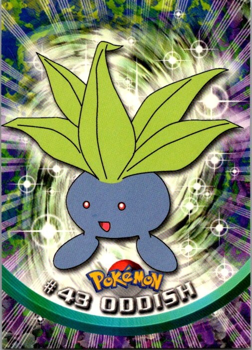 1999 Topps Pokemon TV Animation Edition Series 1 #43 Oddish Blue Topps Logo