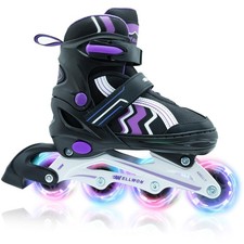 Inline Skates for Boys and Girls Ages 6-12, Adjustable Beginner Skates with L...