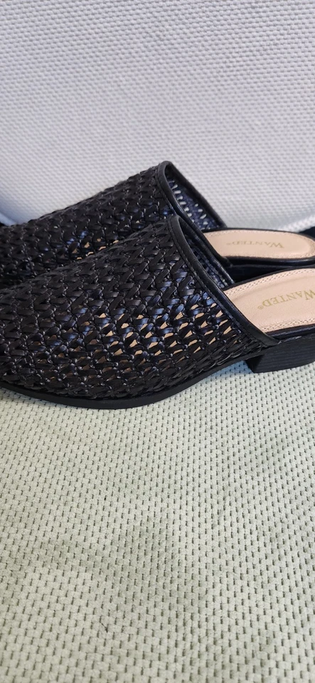 Wanted Woven Heeled Black Mule Sandals size 8.5 - Image 4 of 4